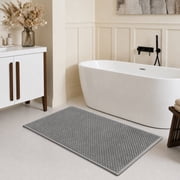 SIXHOME Bathroom Rug Non Slip Absorbent Bath Mat Soft Quick Dry Washable Bathroom Floor Rug for Shower Tub, 17"x28" Gray
