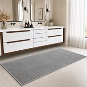 SIXHOME Bathroom Rug Non Slip Absorbent Bath Mat Soft Quick Dry Washable Bathroom Floor Rug for Shower Tub, 2'x4' Gray
