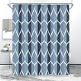 thumbnail image 1 of SIXLON Blue Geometric Pattern Shower Curtain with Hooks, Modern Polyester Bathroom Curtain, 72" x 72", 1 of 7