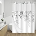 thumbnail image 1 of SIXLON No Hook Shower Curtain with Snap in Liner,Grey Eucalyptus Shower Curtains,Fabric Waterproof Inner Liner,71" x 74", 1 of 8