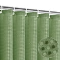 thumbnail image 1 of SIXLON Sage Green Waterproof Polyester Waffle Shower Curtain with 12 Hooks, 72" x 72", 1 of 6