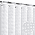 thumbnail image 1 of SIXLON White Waffle Fabric Shower Curtain with 12 Hooks, 72" x 72", 100% Polyester, Waterproof, Machine Washable, 1 of 6