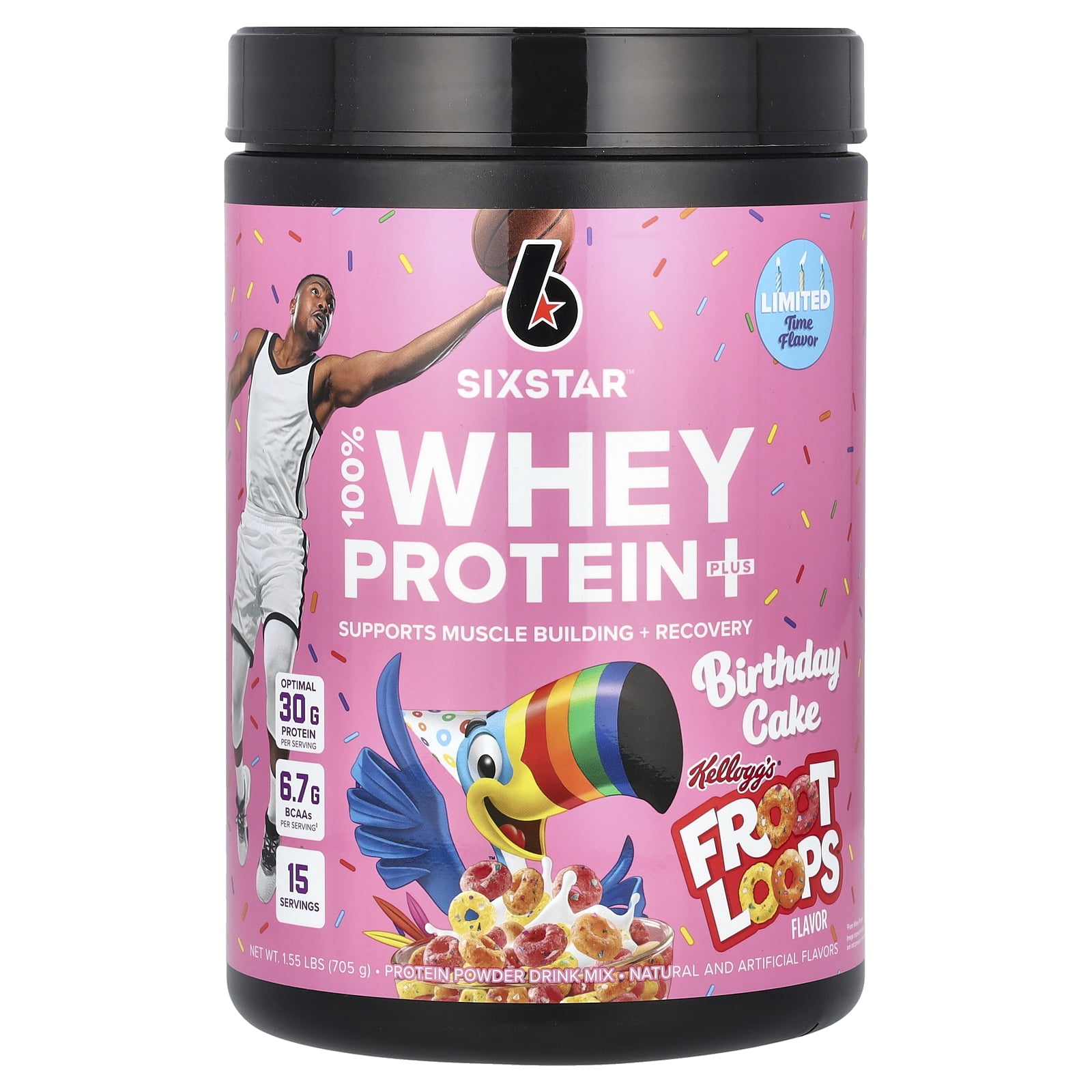 プロテイン PROTEIN PLUS WHEY PROTEIN 1000g SIXSTAR 100% Whey Protein Plus, Birthday Cake Kellogg's