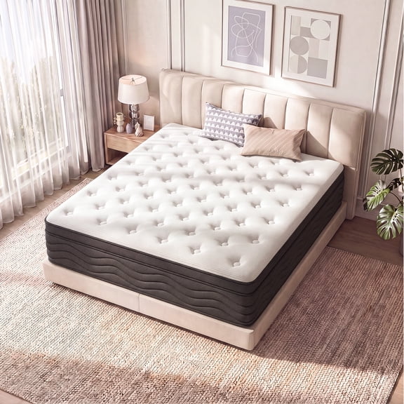 SIYATU Full Size Mattress 12 inch,Hybrid Mattress in a Box,Medium Firm Feel for Pressure Relief, CertiPUR-US Certified