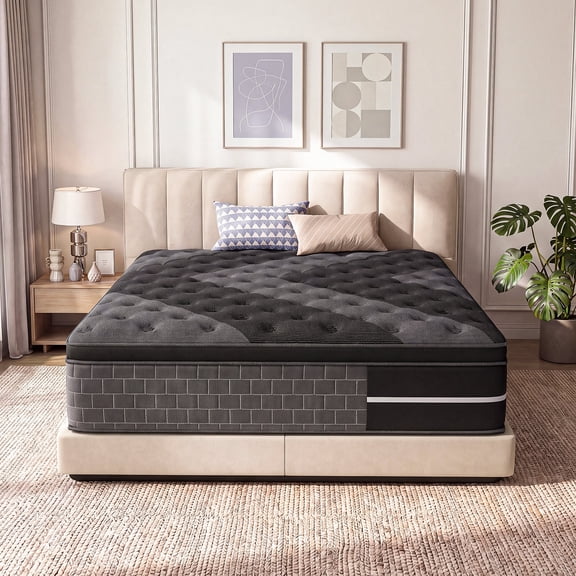 SIYATU King Size Mattress 14 inch,Mattress in a Box,Medium Firm Bed, Motion Isolation, Breathable & CertiPUR-US