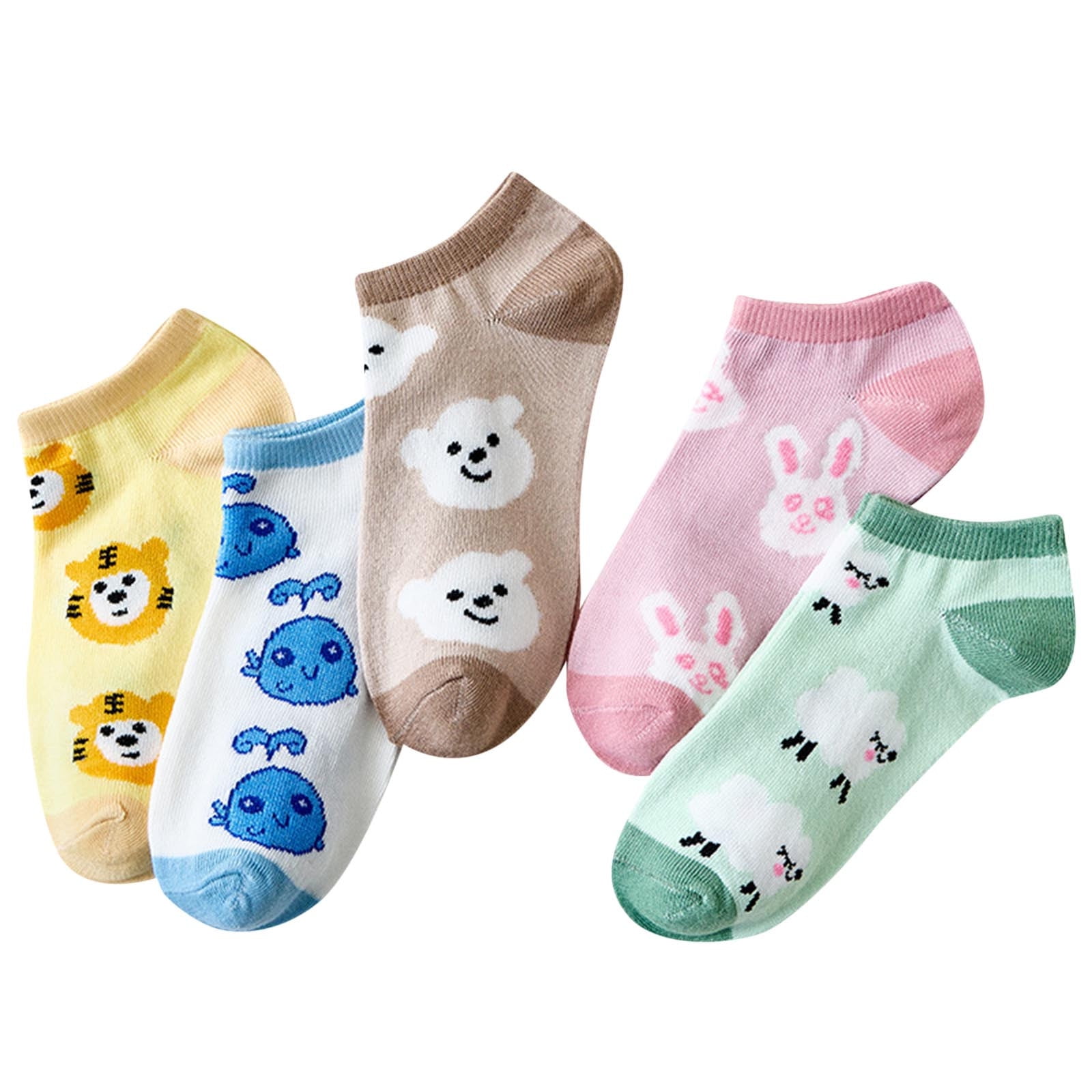 SIYECAOH 5 Pairs Of Children's Socks Baby In Tube Socks Cartoon Boys ...