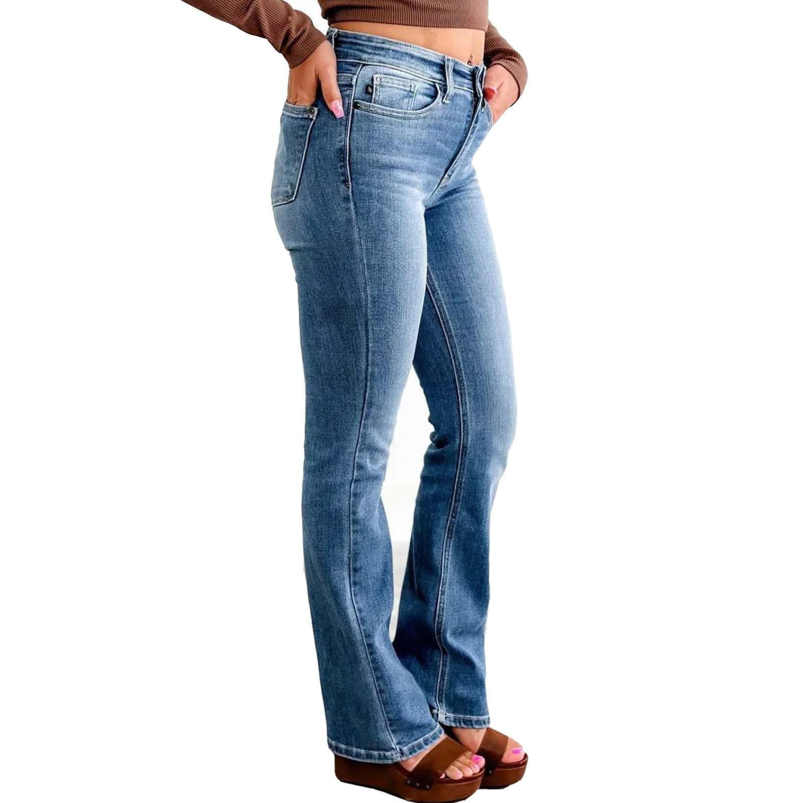SIYECAOH Plus Size Knit Pants Skinny Jeans Stretch Ribcage