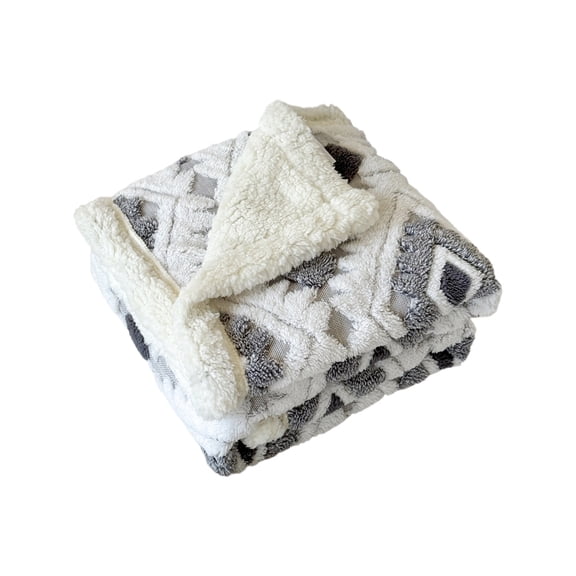 SIYTUAU 100X70Cm Cationic Hollow Taffeta Lambswool Blanket Silver Color Soft Warm Throw For Office Nap Cover Double Layer Decor Polyester Silver