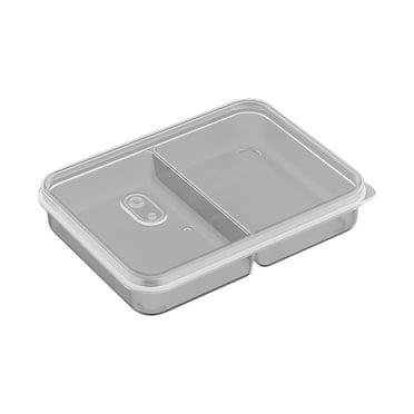 SIYTUAU 2 Compartment Refrigerator Food Storage Container Plastic Fresh Keeper Box With Lid Stackable Meal Prep Organizer Food Storage Container A