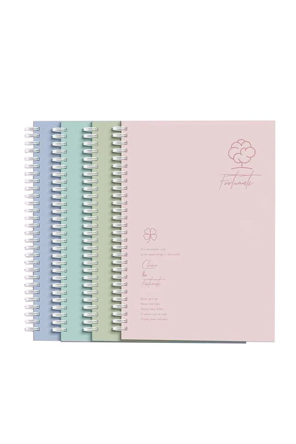 4-Pack A5 Notebook Set 60 Pages Each Coil Bound 7.99X5.51In Color A For Students Thickened Journals Writing Supplies A