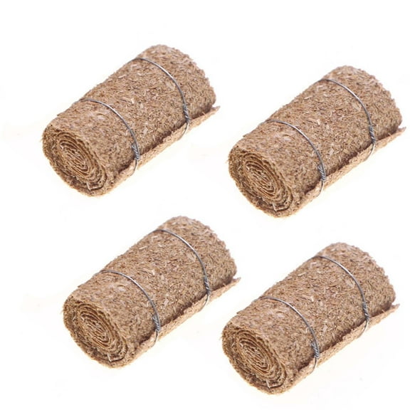 SIYTUAU 4 Pcs Mini Haystacks Brown Simulated Straw Round Bales For Diy Crafts Miniature Farm Scene Dollhouse Accessories Decorative Props Model Mini Haystacks
