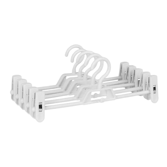 SIYTUAU 5-Piece Multifunctional Clothes Hanger With Removable Clip For Pants Skirts No-Slip Folding Design White Plastic White