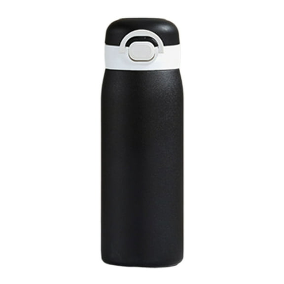 SIYTUAU Black 490Ml Stainless Steel Insulated Cup With Straw Lid Double Wall Vacuum Thermos For Coffee Beverage Hot Cold Drink Portable Black