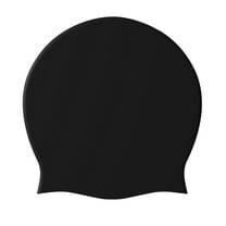 SIYTUAU Black Large Silicone Swim Cap For Adults Big Head Long Hair Swimming Waterproof Hair Protection Black Elastic Swimming Cap Black Swim Cap Black