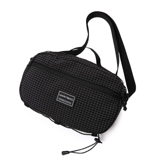 SIYTUAU Black Nylon Outdoor Chest Pack Crossbody Bag Large Capacity For Cycling Camping Hiking Commuting Sports Travel