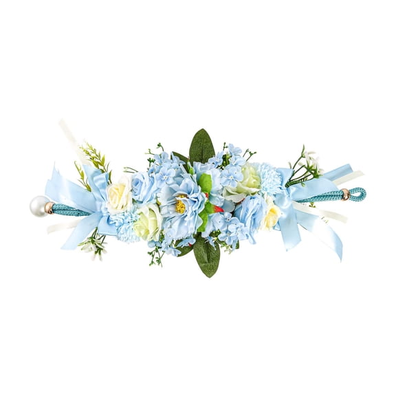 SIYTUAU Blue Decorative Wreath Curtain Buckle For Home Dining Table Hotel Garlands Beads Chain Tieback Holder Plastic Decorative Hook For Window Drapes Blue