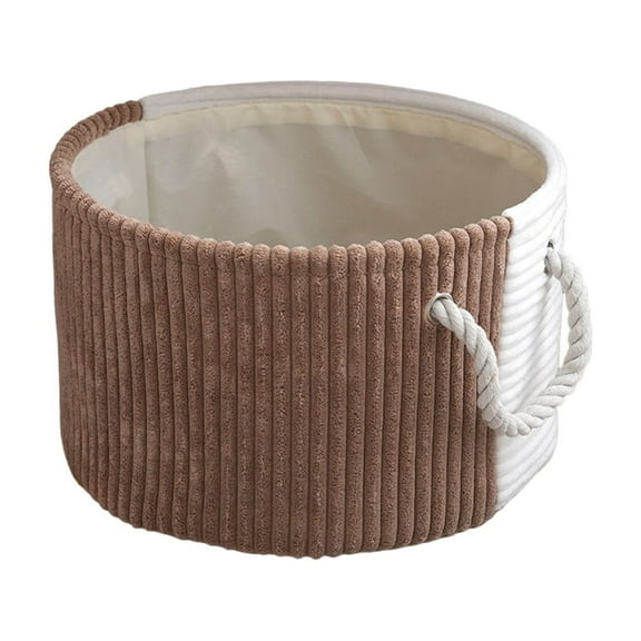 SIYTUAU Brown Foldable Storage Basket Cloth Material 12.99X8.07 Inches For Home Organization And Toy Storage Brown