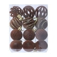 thumbnail image 1 of SIYTUAU Brown Velvet Christmas Ornaments Set 12 Pack 1.6 Inch Flocked Hanging Balls Tree Decor Brown, 1 of 6