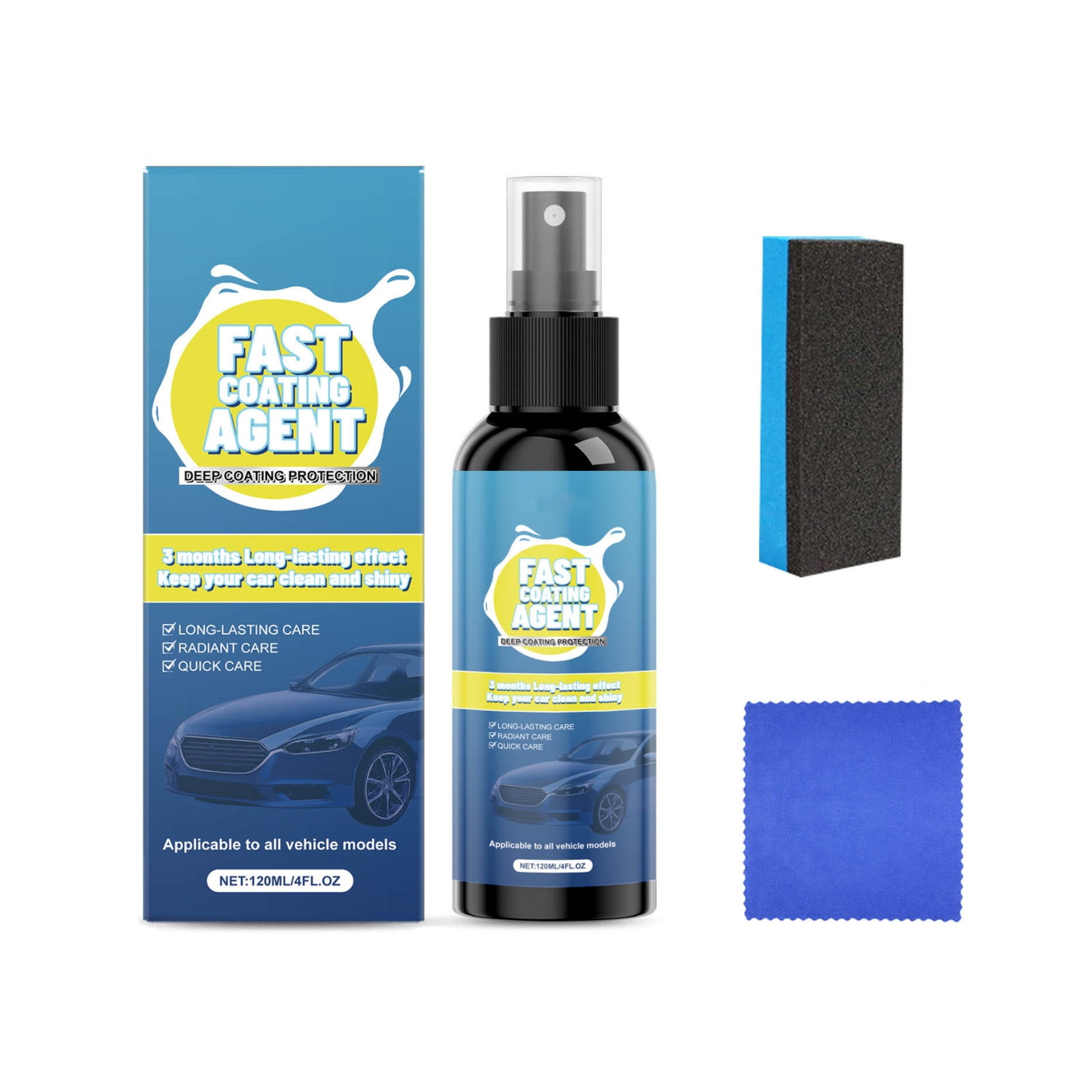 Auto Enhancer Spray SIYTUAU Car Coating Spray Kit 120Ml Plastic Material With Sponge And ...