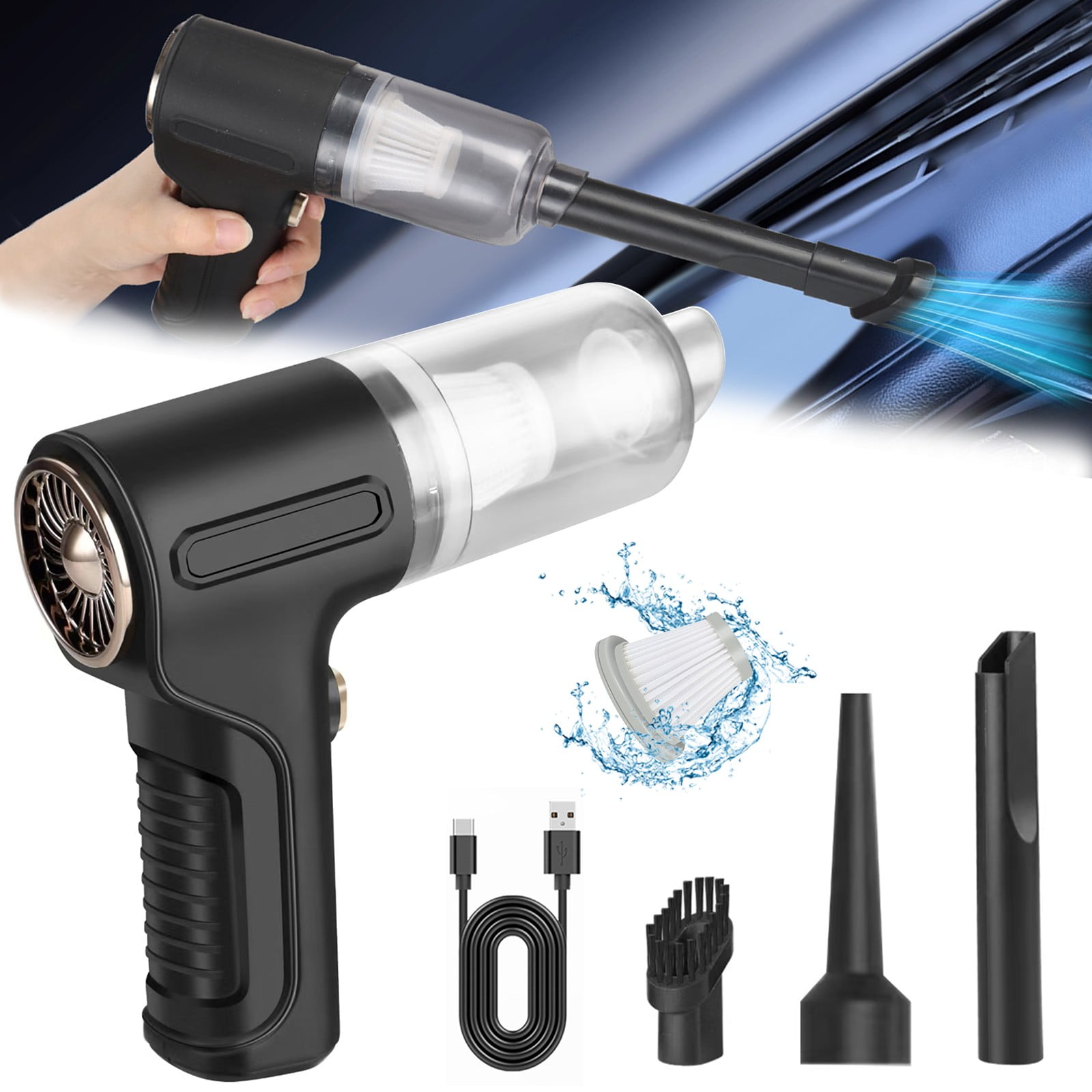 SIYTUAU Car Portable Handheld Small Vacuum Cleaner Wireless Home Car