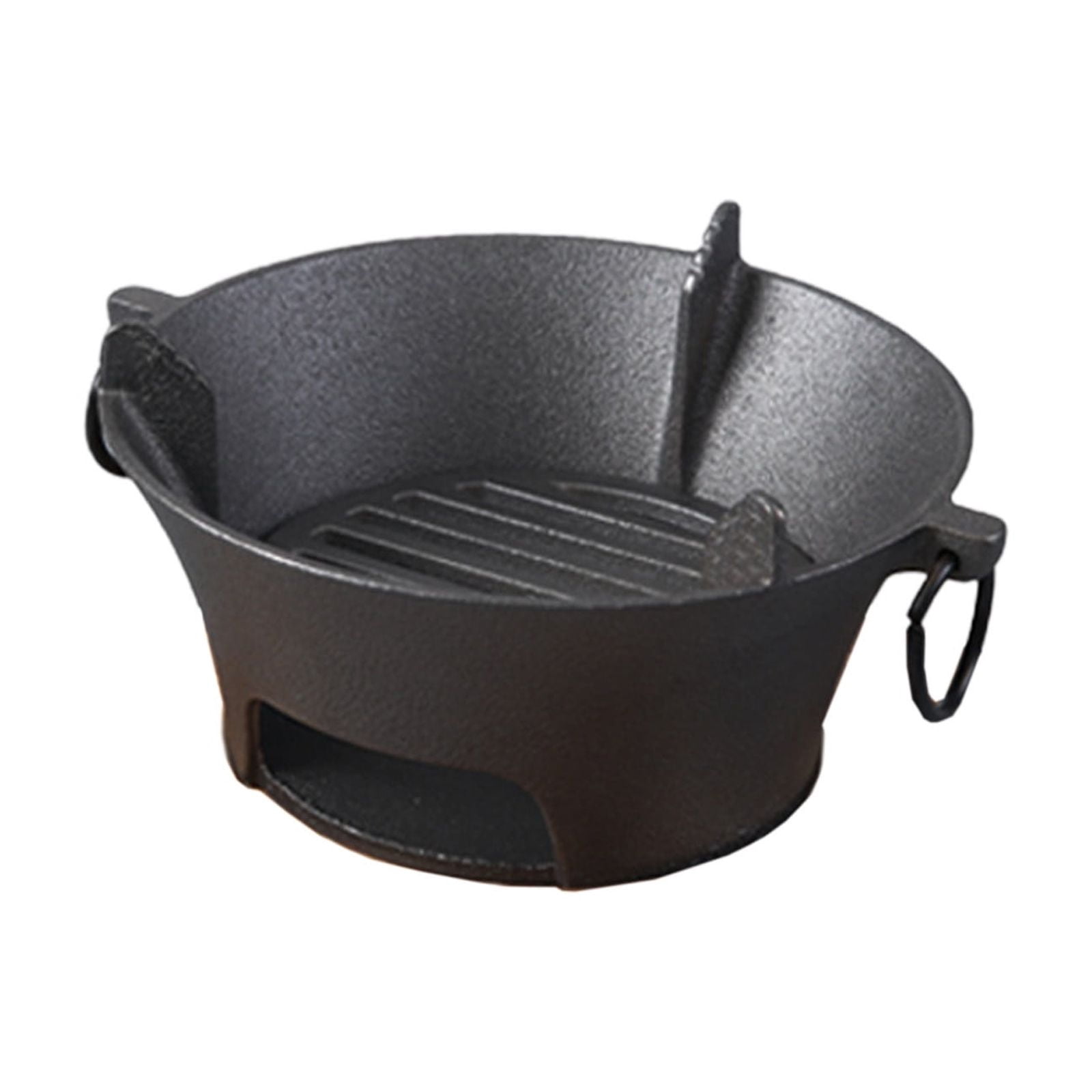 SIYTUAU Cast Iron Round Charcoal Grill Portable Outdoor Cooking And Heating Camping Picnic Backyard Bbq Grill With Durable Construction
