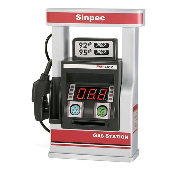 SIYTUAU Children Simulation Car Gas Station Toy With Voice Prompt Intelligent Counting Refueling White Plastic For Boys 5.3 X 1.8 X 3.1 Inches Puzzle Multi Function Gift