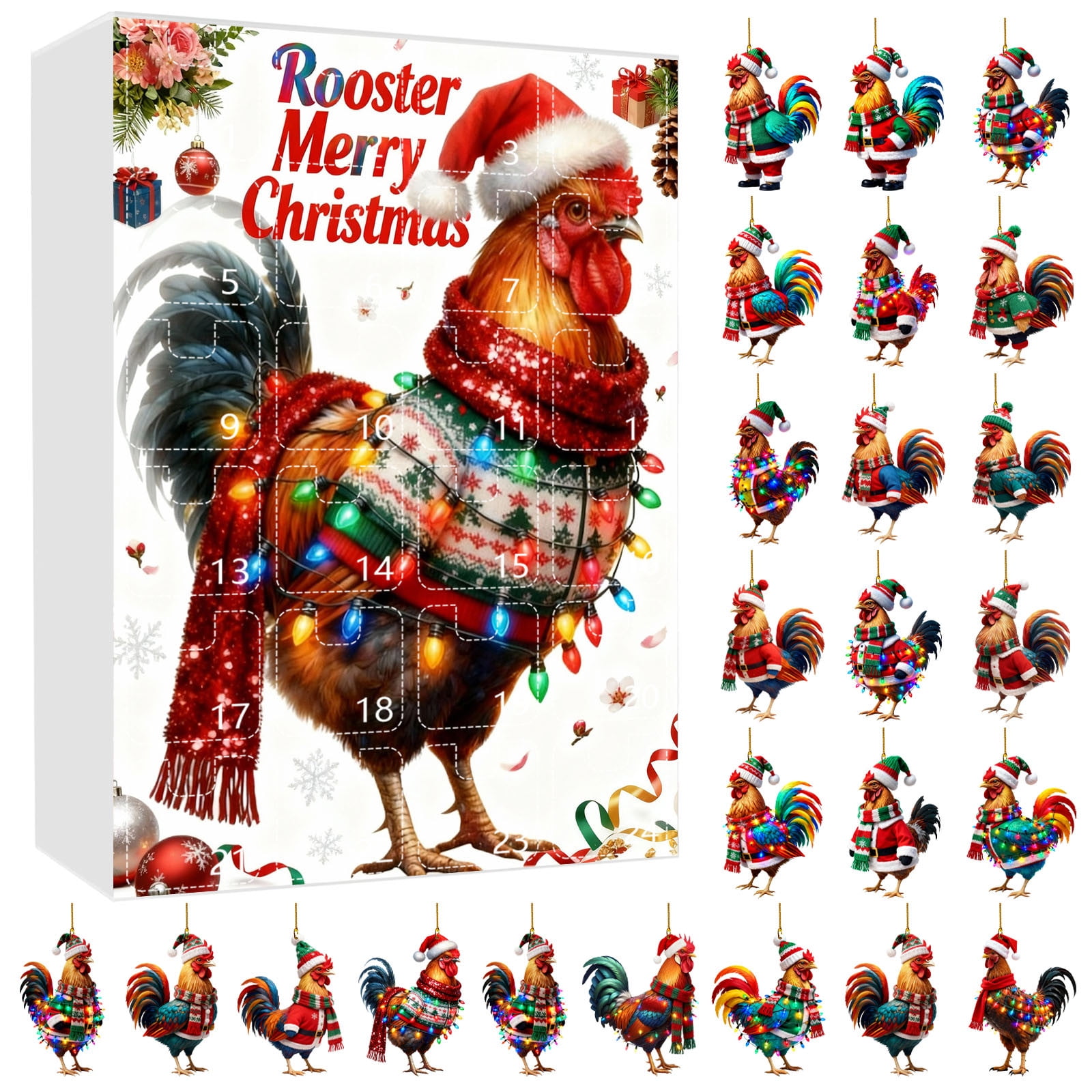 SIYTUAU Christmas Countdown Calendar Acrylic Material Color B Holiday ...