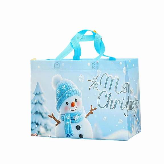 SIYTUAU Christmas Gift Bags Non-Woven Fabric In Blue White And Purple Colors 12.6X9.84X6.69 Inches For Festive Decor And Present Wrapping Durable Christmas Gift Bags A