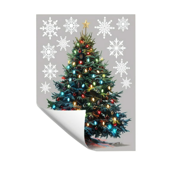 SIYTUAU Christmas Snowflake Window Stickers Decorative Cling Film For Glass Door Window Double-Sided Holiday Decor Winter Theme Vinyl Decals