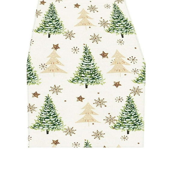 SIYTUAU Christmas Table Runner For Kitchen Dining Table Holiday Decoration 13X72 Inches Red And Green Polyester Fabric Washable For Party Home Decor Version D - Christmas Table Runner D