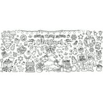 SIYTUAU Colorful Christmas Tree Paper Tablecloth Holiday Dining Table Decor Festive Party Table Cover 71.65X30.71 Inches