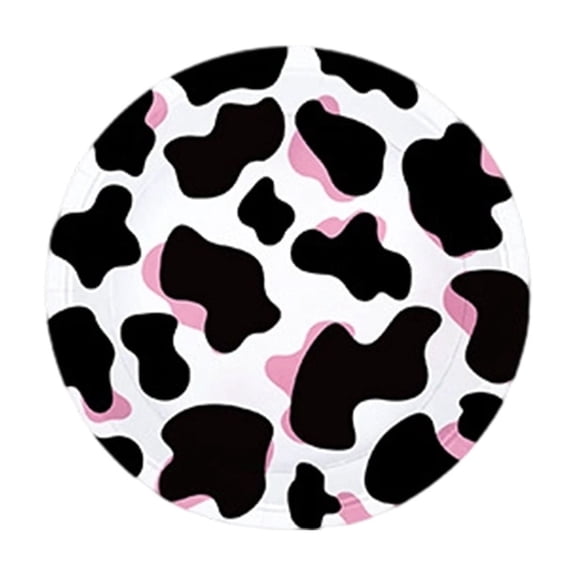 SIYTUAU Cow Themed Disposable Paper Plates 7 Inch And 9 Inch Pack Of 16 For Farm Animal Birthday Party Tableware And Celebration Supplies Cow Print Design Cow Themed Paper Plates A A