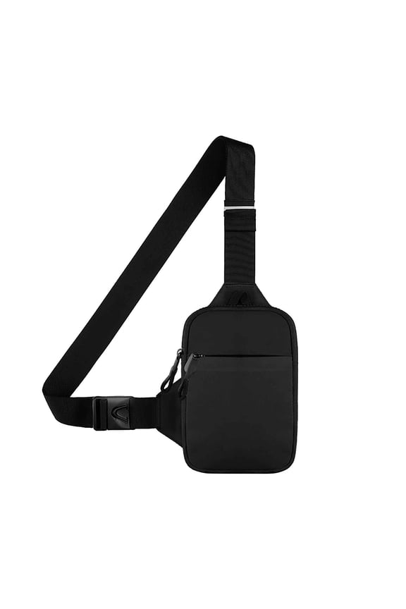 Crossbody Chest Bag Mens Fashion Small Shoulder Pouch Minimalist Waist Pack Casual Lightweight Travel Essentials Holder Black black