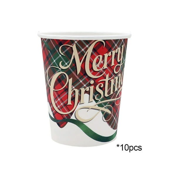 SIYTUAU Disposable Christmas Paper Cups For Drinks And Beverages At Parties Multicolor Paper 2.09 X 3.23 Inches For Holiday Celebrations 10 Pack Paper Cups D
