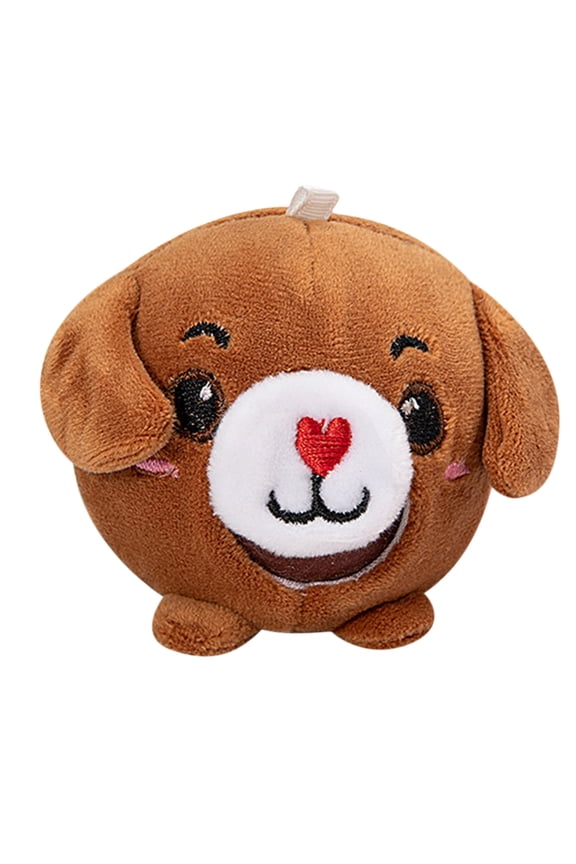 Dog Plush Stress Ball Brown Tpr Squeeze Sensory Fidget Toy For Kids Adults Keychain Decompression Anxiety Relief 2.8X2.8 Inch Fidget Toy D