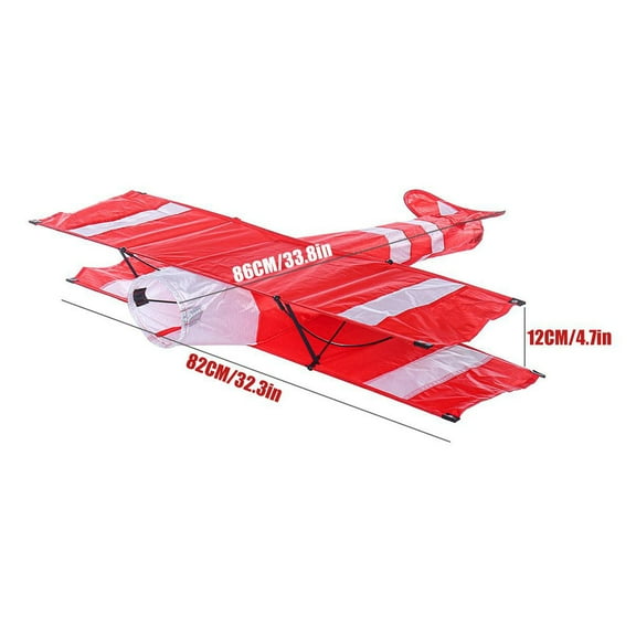 SIYTUAU Dual Wing Red White Airplane Kite With Long Tail Outdoor Sport Flying Toy For Beach Park Open Field Activities Weather Resistant Polyester Nylon Design as shown