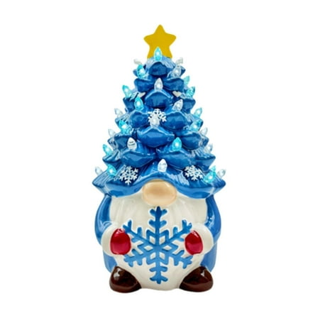 SIYTUAU Dwarf Lamp Christmas Decoration Battery Powered Glowing Resin Gnome Figurine Colored Light For Holiday Decor Indoor Outdoor Use