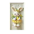thumbnail image 1 of SIYTUAU Easter Bunny Eggs Door Banner With Spring Flowers And Blue Bow Pastel Design For Indoor Outdoor Holiday Decoration Nylon Spandex Fabric Style D D, 1 of 7