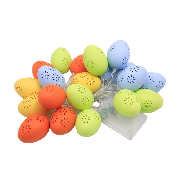 SIYTUAU Easter Hollow Egg Light String Colorful Battery Operated Decorative Hanging Lights For Holiday Party Home And Spring Celebration Decor