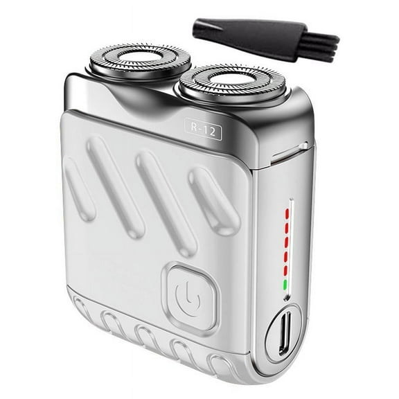 SIYTUAU Electric Mini Shaver In Silver With Magnetic Cutter For Portable Use 2.44-Inch By 2.05-Inch By 0.98-Inch Size Plastic And Metal Material Beard Shaver Silver