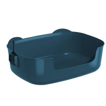 SIYTUAU Extra Large Cat Litter Box Open Top Design With Scoop Plastic Kitty Litter Tray For Cats Pets Anti-Slip Base Easy Clean 15.75X11.42X5.71 Inch Blue Tray Blue