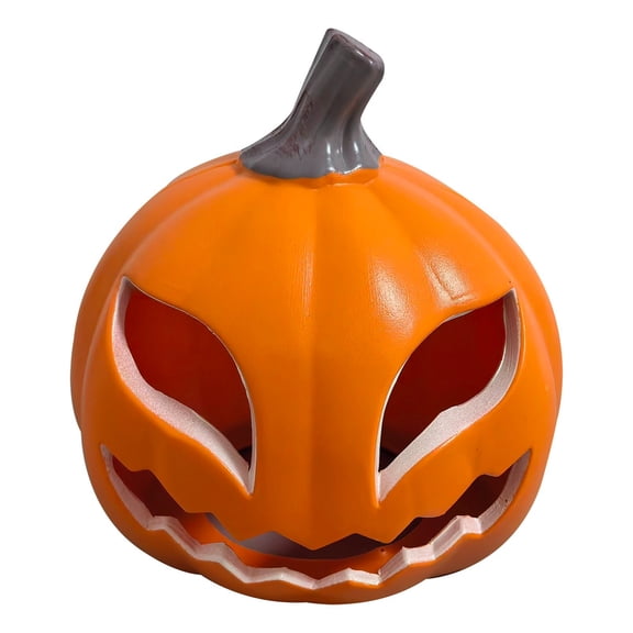 SIYTUAU Extra Large Glowing Pumpkin Lantern Halloween Decoration 15 Inch Diameter Led Light Up Prop For Outdoor Scene Party Supplies Hollow Design Orange Plastic Material