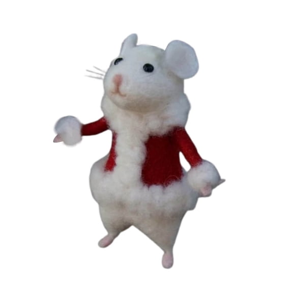 SIYTUAU Felt Red Clothes Mouse Decoration Halloween Christmas Mini Figurine With Pumpkin For Holiday Display Polyester