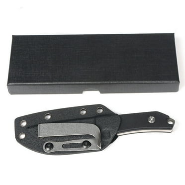 SIYTUAU Fixed Blade Knife Compact Outdoor Knife With Sheath Steel Blade Full Tang Handle For Hiking Camping Survival Use Black Metal Black