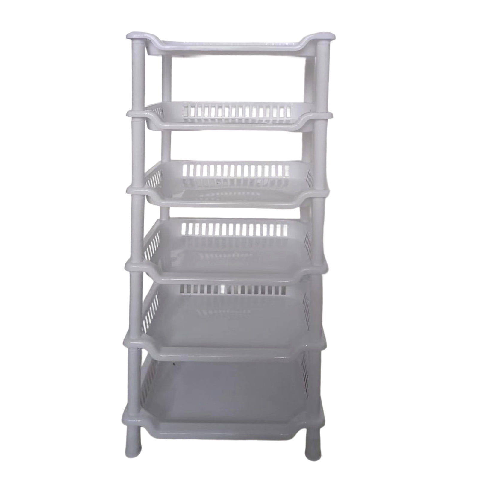 SIYTUAU Four Tier Rectangular Storage Shelf Unit Freestanding Metal ...
