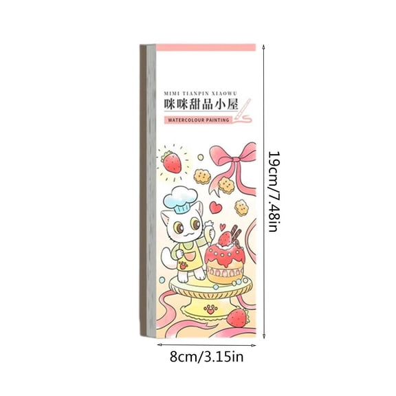 SIYTUAU Fruit Doodle Watercolor Book For Children 12 Pages White Cardboard Paper Size 7.5 X 3.1 Inches Toddler Art Supply Age 3 And Up Includes One Book Watercolor Pad B