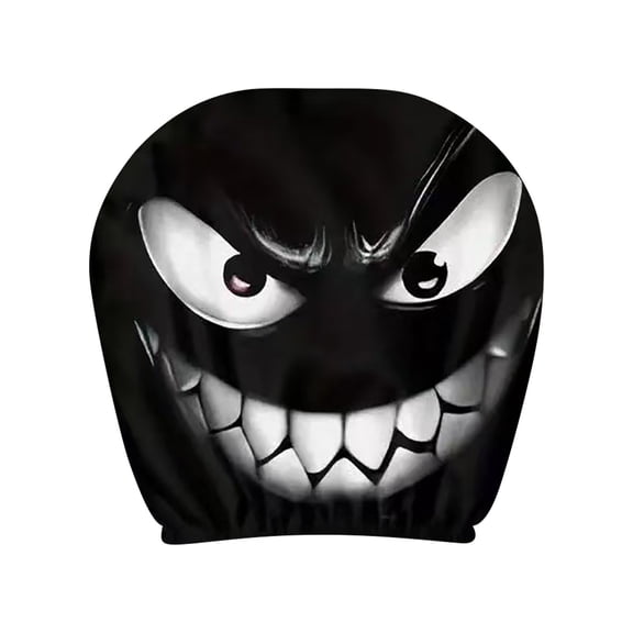 SIYTUAU Funny Car Print Headrest Cover Polyester Mesh Material 26X28Cm Universal Stretchy Design Interesting Pattern Car Accessory Funny Car Print Headrest Cover