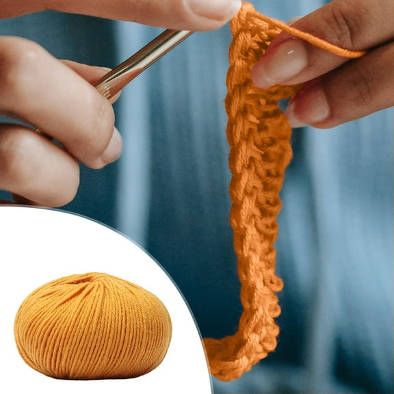 SIYTUAU Ginger Yellow Wool Knitting Yarn For Handcrafting Scarves Hats And Overcoats Medium Coarse 0.08-Inch Diameter Soft 95% Polyester 5% Spandex Blend Wool Yarn H