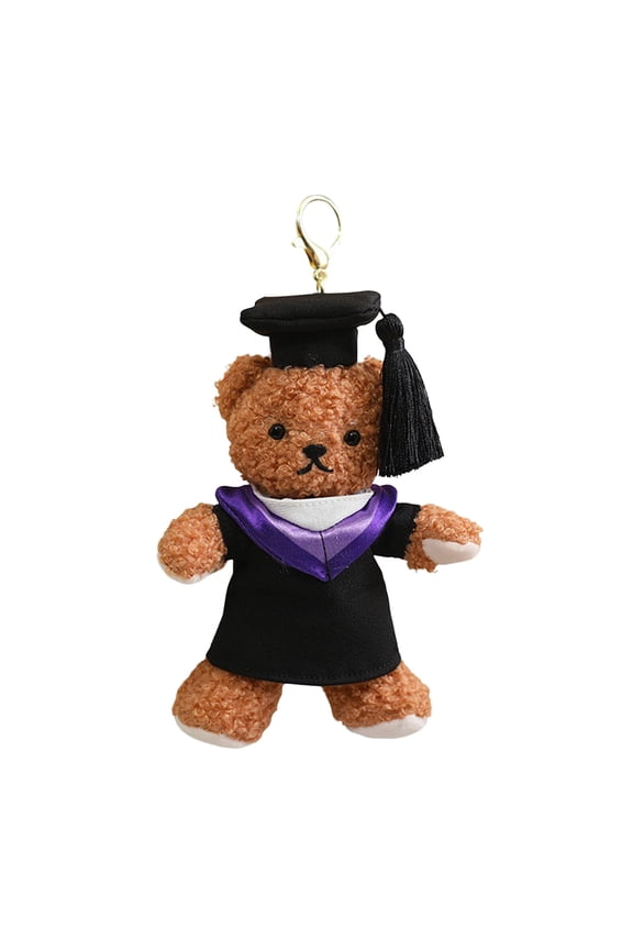 Graduation Teddy Bear Stuffed Doll With Cap And Gown Commencement Plush Keychain