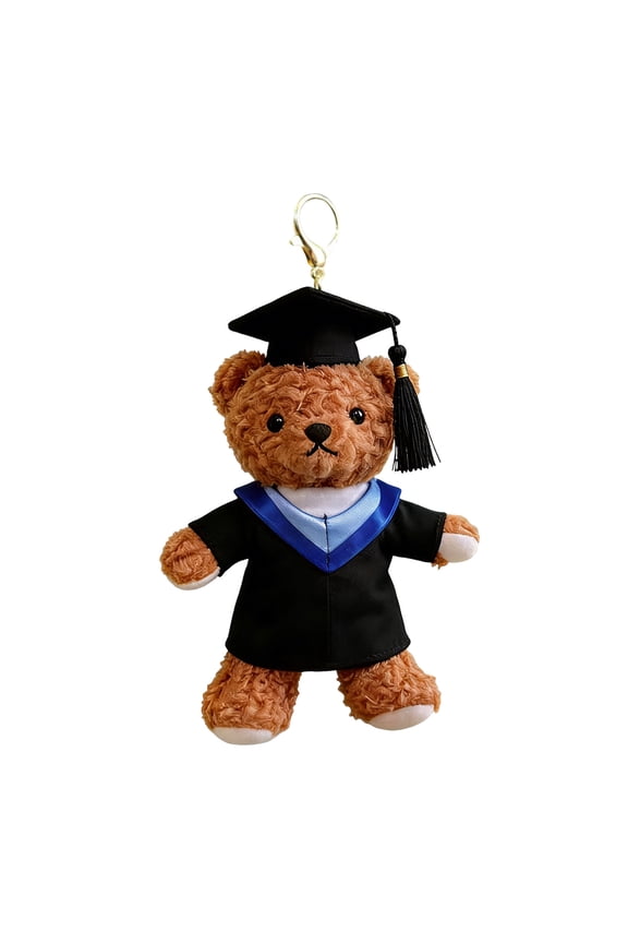 Graduation Teddy Bear Stuffed Doll With Cap And Gown Commencement Plush Keychain